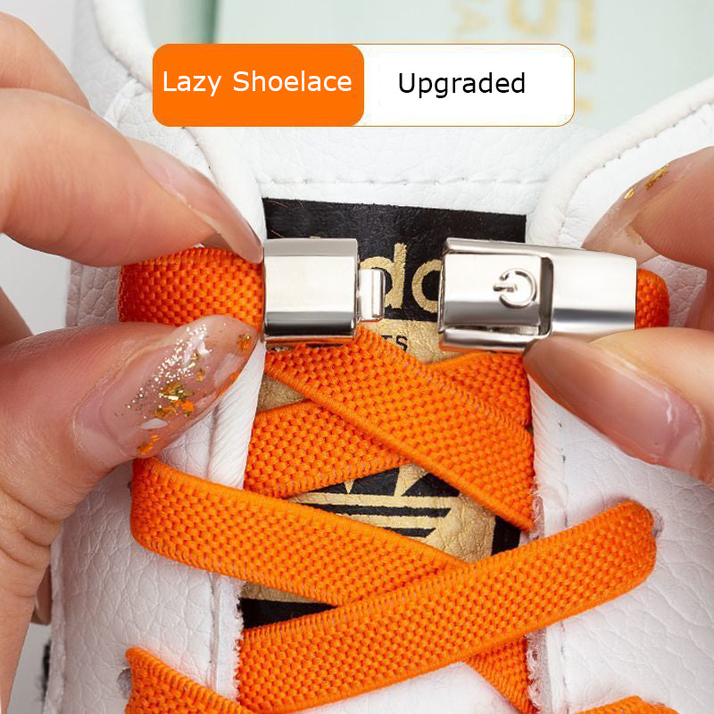 Press Lock Shoelaces Without Ties Elastic Laces Sneaker 8MM Widened Flat No Tie Shoe Laces Kids Shoelace For Shoes