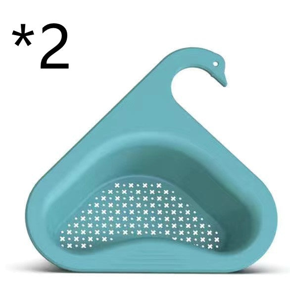 Household Sink Hanging Fruit And Vegetable Filter Water Drain Basket Kitchen Dry And Wet Separation Swan Drain Basket