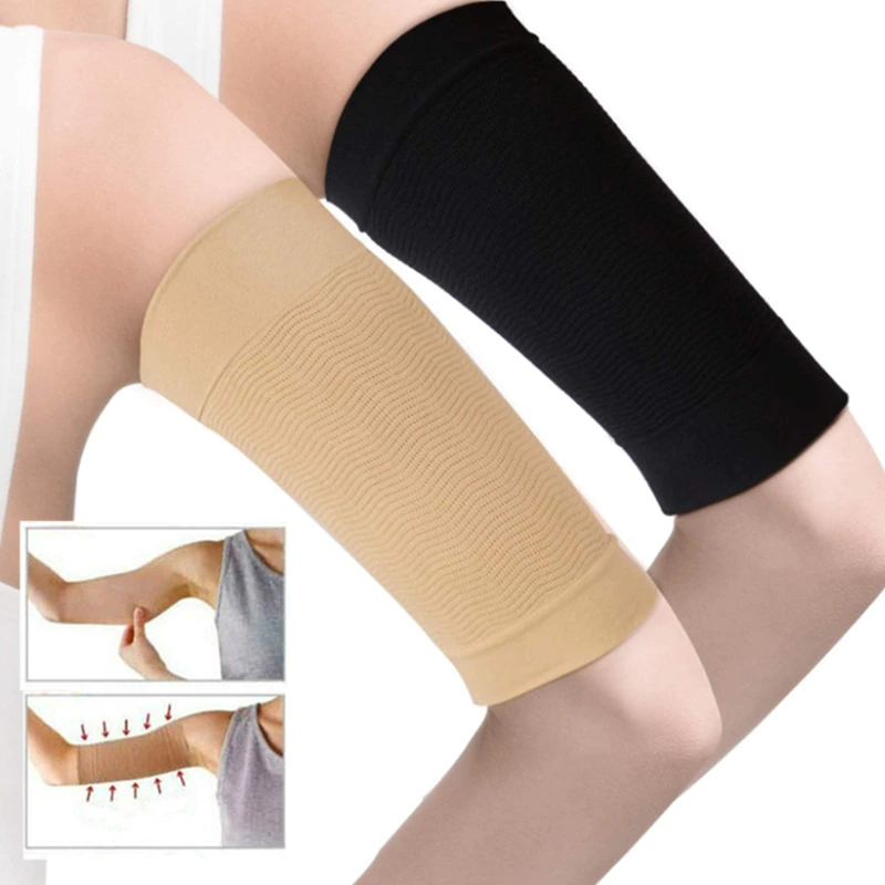 Elastic Compression Arm Warmers Female Men Slimming Calories Arm Sleeves  Support Elbow Sock Massager Arm Wraps Solid Two Colors - buy Elastic Compression  Arm Warmers Female Men Slimming Calories Arm Sleeves Support