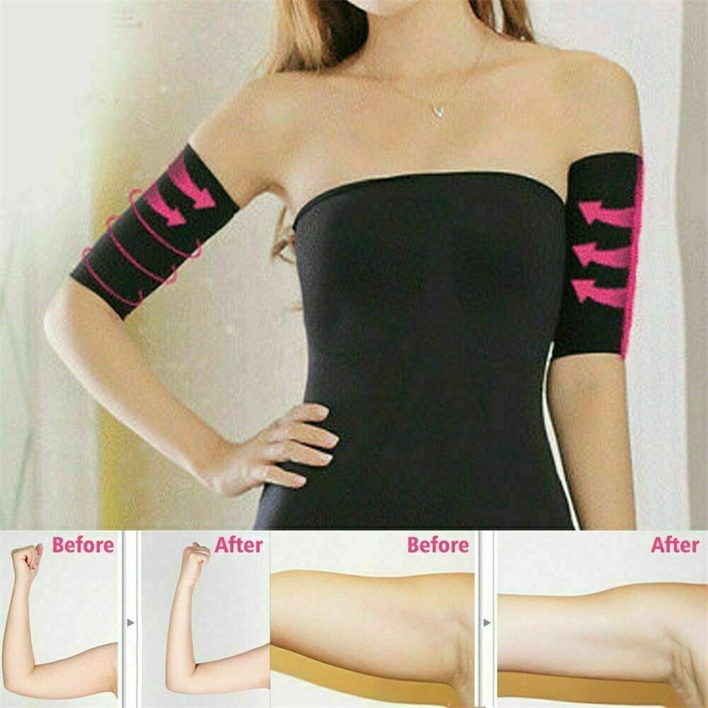 2 Pairs Arm Slimming Shapers For Women - Upper Arm Compression Sleeve To  Tone Arms - Arm Wraps For Flabby Arms - Helps Shape Upper Arms Ideal For  Plus Size Women ( Black + Beige )
