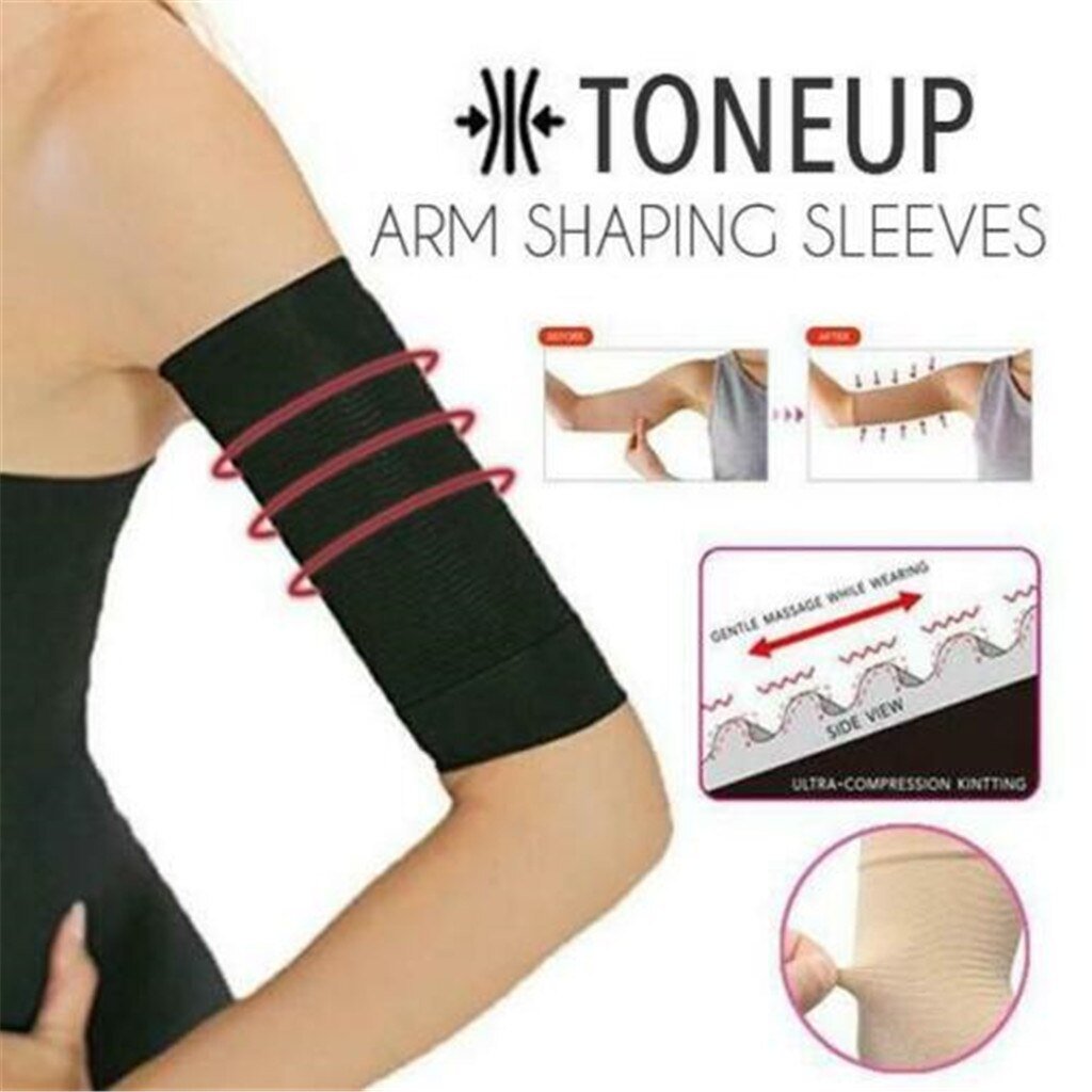1Pair Arm Slimming Shaper Wrap, Arm Compression Sleeve Women Weight Loss Upper  Arm Shaper Helps Tone Shape Upper Arms Sleeve